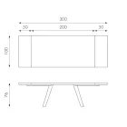 Table extensible jusqu'à 300 cm en placage de chêne et piètement en aluminium - Travis Viadurini