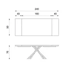 Table Extensible jusqu'à 300 cm en Placage Chêne et Piètement Métal Noir - Xino Viadurini