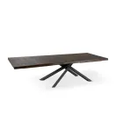 Table Extensible jusqu'à 300 cm en Placage Chêne et Piètement Métal Noir - Xino Viadurini