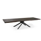 Table Extensible jusqu'à 300 cm en Placage Chêne et Piètement Métal Noir - Xino Viadurini