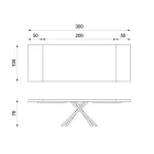 Table Extensible jusqu'à 300 cm en Placage Chêne et Piètement Métal Noir - Xino Viadurini