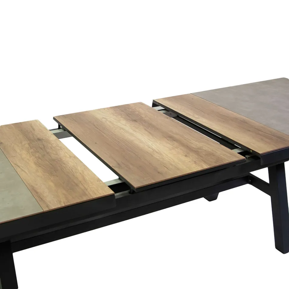 Table à rallonge 303 cm en aluminium avec plateau HPL - Righello Viadurini
