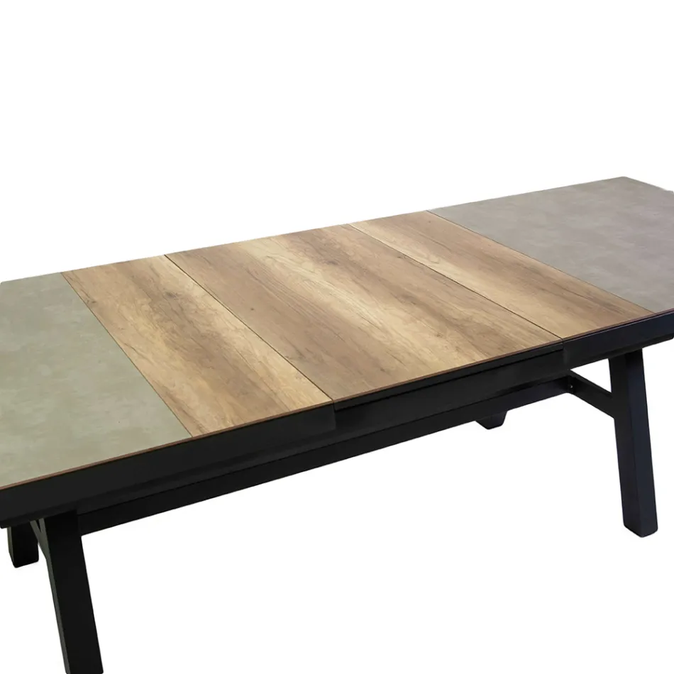 Table à rallonge 303 cm en aluminium avec plateau HPL - Righello Viadurini