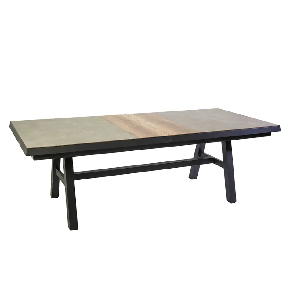 Table à rallonge 303 cm en aluminium avec plateau HPL - Righello Viadurini