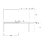 Table extensible 310 cm avec plateau en stratifié et base en métal - Spilla Viadurini