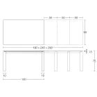 Table extensible 310 cm avec plateau en stratifié et base en métal - Spilla Viadurini