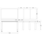 Table extensible 310 cm avec plateau en stratifié et base en métal - Spilla Viadurini