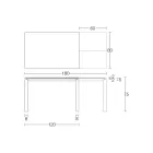 Table extensible 310 cm avec plateau en stratifié et base en métal - Spilla Viadurini