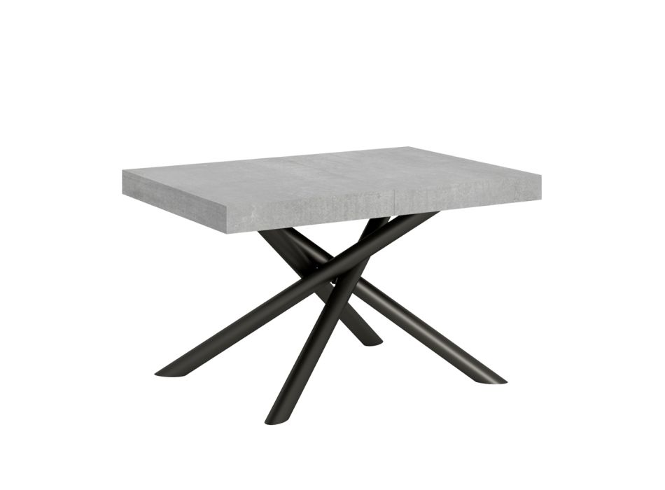 Table extensible jusqu'à 440 cm avec pieds en fer tubulaire fabriquée en Italie - Prato Viadurini