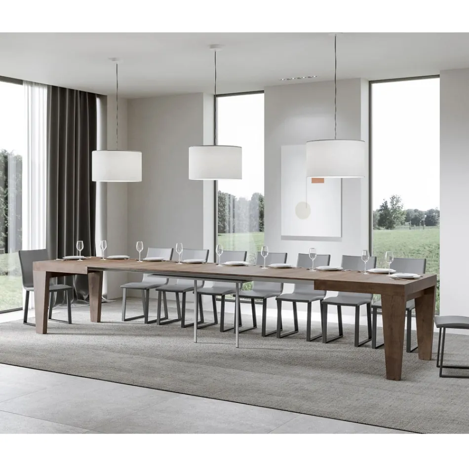 Table extensible jusqu'à 440 cm Disponible en différentes finitions - Montagne Viadurini