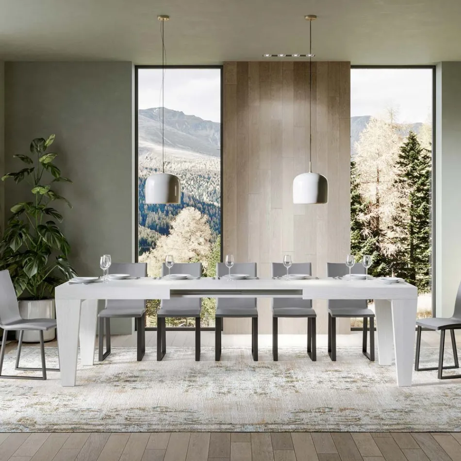 Table extensible jusqu'à 440 cm Disponible en différentes finitions - Montagne Viadurini