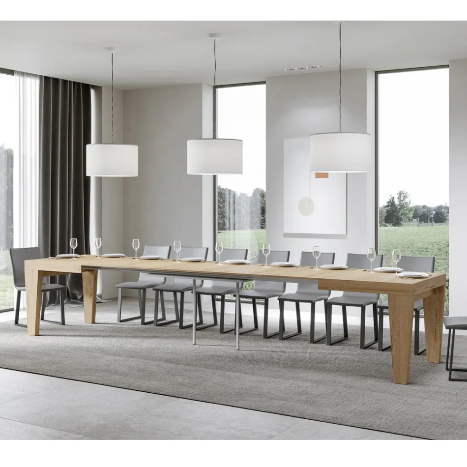Table extensible jusqu'à 440 cm Disponible en différentes finitions - Montagne Viadurini