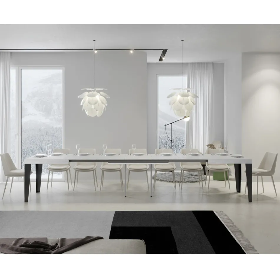 Table extensible jusqu'à 440 cm en différentes tailles et finitions Made in Italy - Beach Viadurini