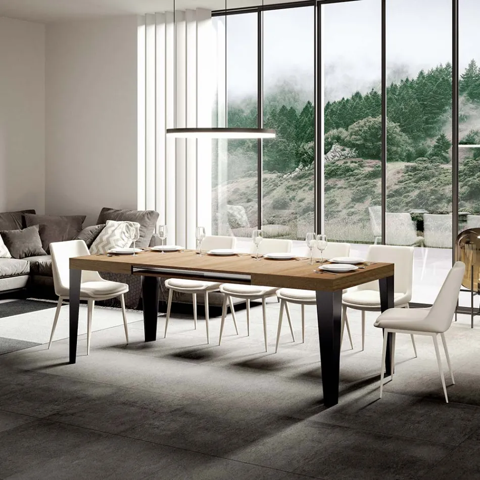 Table extensible jusqu'à 440 cm en différentes tailles et finitions Made in Italy - Beach Viadurini