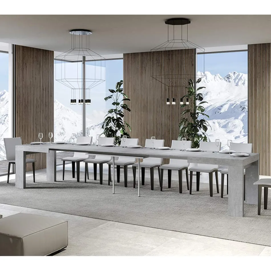 Table extensible jusqu'à 440 cm en microparticules de bois Made in Italy - Arbre Viadurini