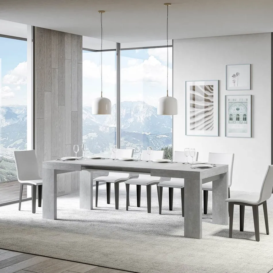 Table extensible jusqu'à 440 cm en microparticules de bois Made in Italy - Arbre Viadurini