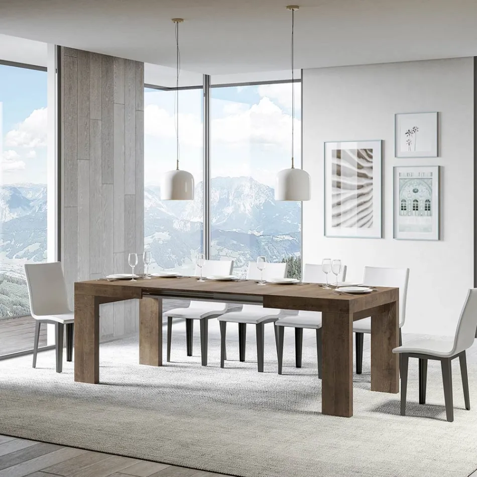 Table extensible jusqu'à 440 cm en microparticules de bois Made in Italy - Arbre Viadurini