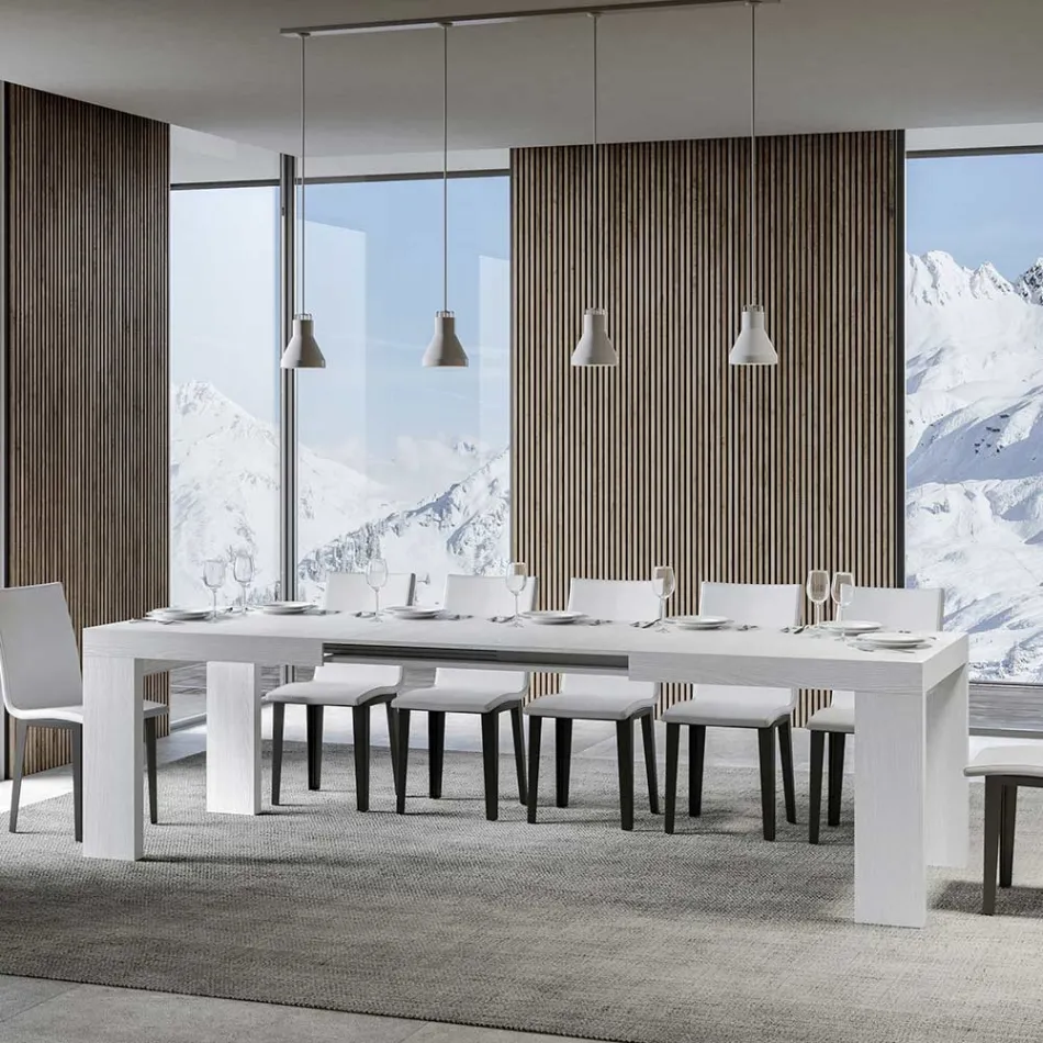 Table extensible jusqu'à 440 cm en microparticules de bois Made in Italy - Arbre Viadurini