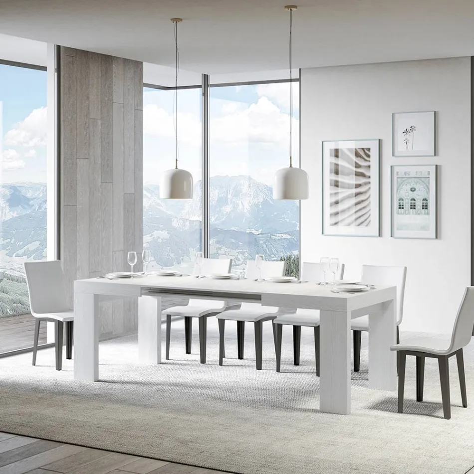 Table extensible jusqu'à 440 cm en microparticules de bois Made in Italy - Arbre Viadurini