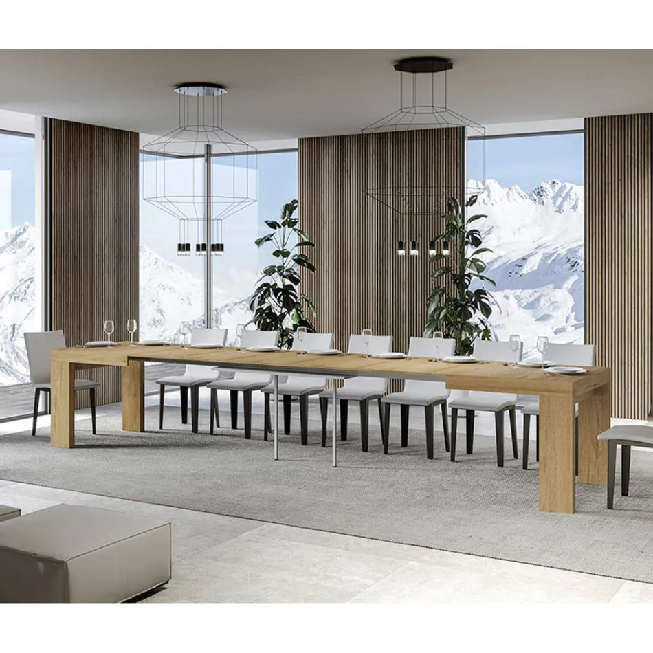 Table extensible jusqu'à 440 cm en microparticules de bois Made in Italy - Arbre Viadurini