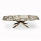 Table extensible en forme de tonneau avec rallonges intégrées fabriquée en Italie - Grotta Viadurini