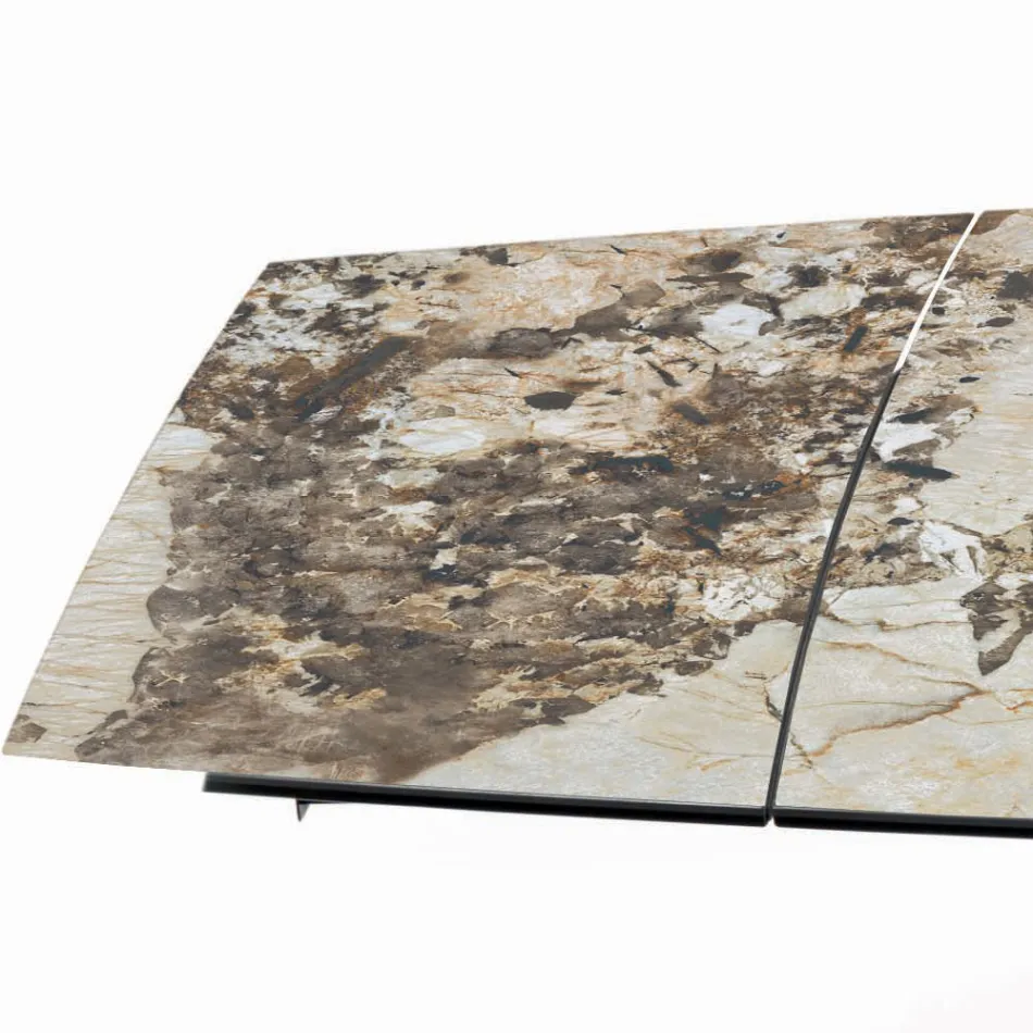 Table extensible en forme de tonneau avec rallonges intégrées fabriquée en Italie - Grotta Viadurini