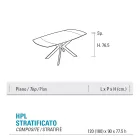 Table extensible en HPL stratifié avec différentes finitions - Incontro Viadurini