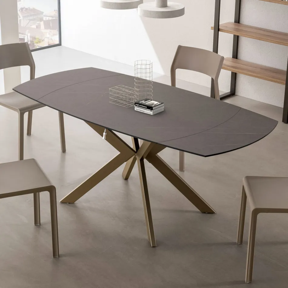 Table tonneau extensible en stratifié HPL avec différentes finitions - Incontro Viadurini