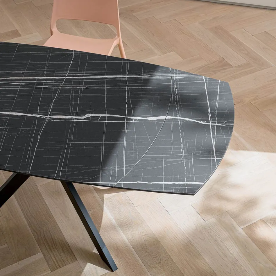 Table tonneau extensible en stratifié HPL avec différentes finitions - Incontro Viadurini