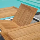 Table Butterfly Extensible jusqu'à 210 cm en Aluminium et Plateau en Teck - Incanto Viadurini