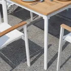 Table Butterfly Extensible jusqu'à 210 cm en Aluminium et Plateau en Teck - Incanto Viadurini