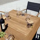 Table Butterfly Extensible jusqu'à 210 cm en Aluminium et Plateau en Teck - Incanto Viadurini