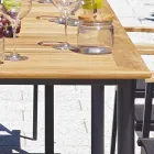 Table Butterfly Extensible jusqu'à 210 cm en Aluminium et Plateau en Teck - Incanto Viadurini