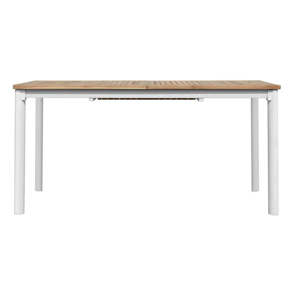 Table Butterfly Extensible jusqu'à 210 cm en Aluminium et Plateau en Teck - Incanto Viadurini