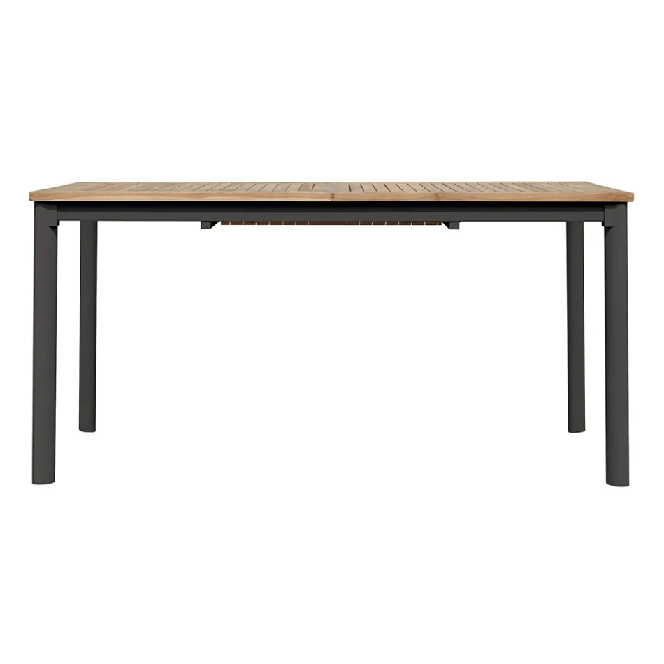 Table Butterfly Extensible jusqu'à 210 cm en Aluminium et Plateau en Teck - Incanto Viadurini