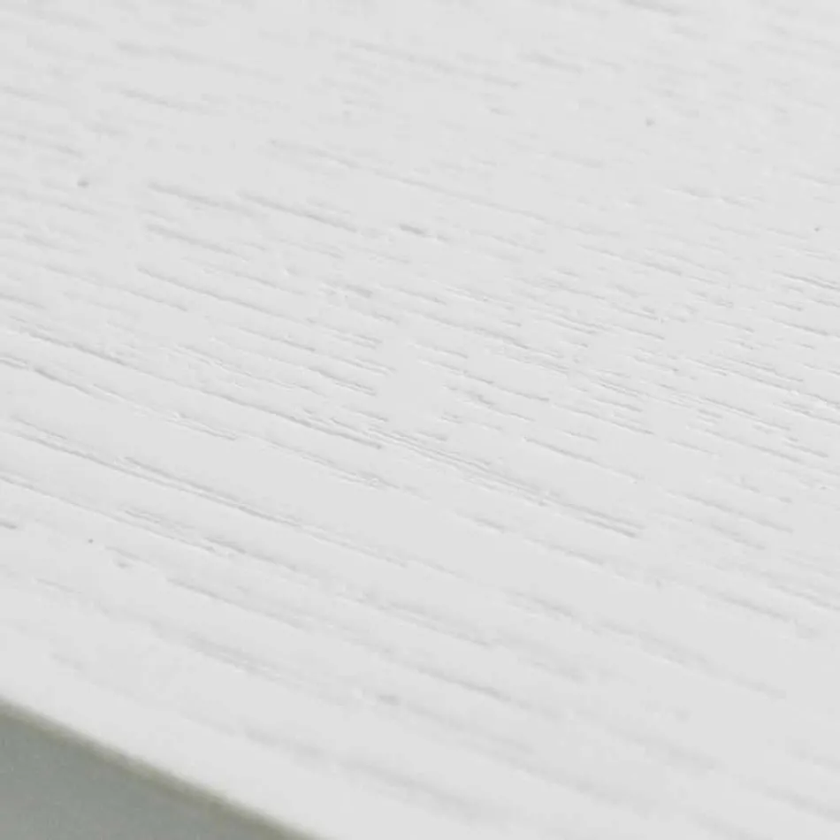 Table extensible blanche avec structure en bois massif naturel Rico Viadurini