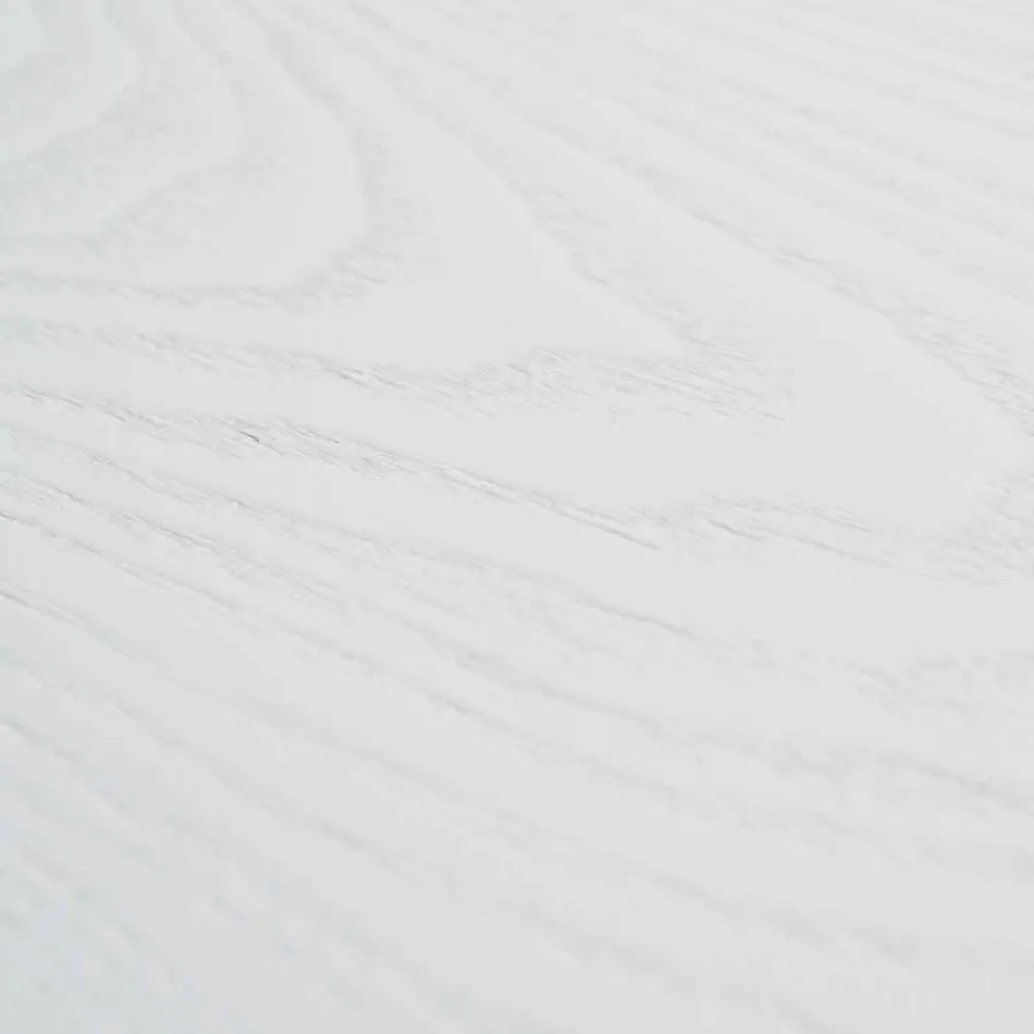 Table extensible blanche avec structure en bois massif naturel Rico Viadurini