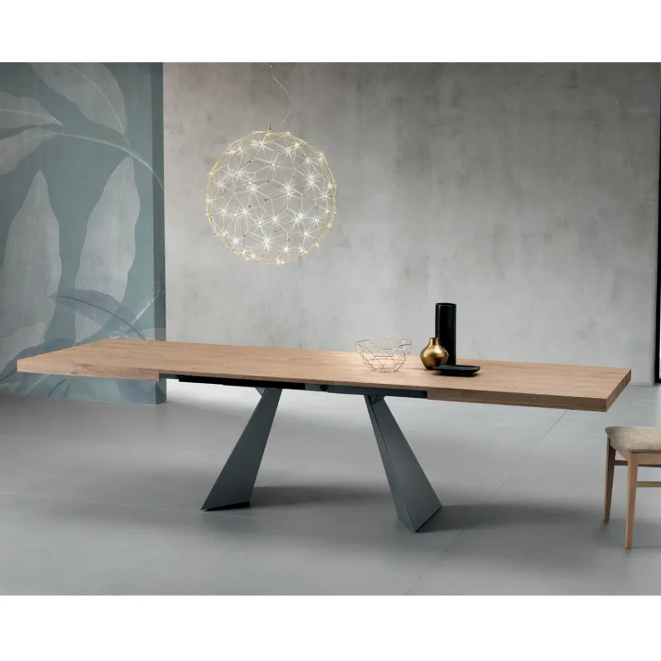 Table extensible avec rallonge centrale en stratifié - Aperol Viadurini