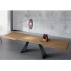 Table extensible avec rallonge centrale en placage bois - Aperol Viadurini
