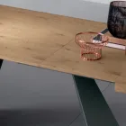 Table extensible avec rallonge centrale en placage bois - Aperol Viadurini