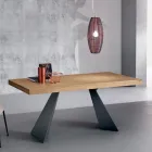 Table extensible avec rallonge centrale en placage bois - Aperol Viadurini