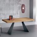 Table extensible avec rallonge centrale en placage bois - Aperol