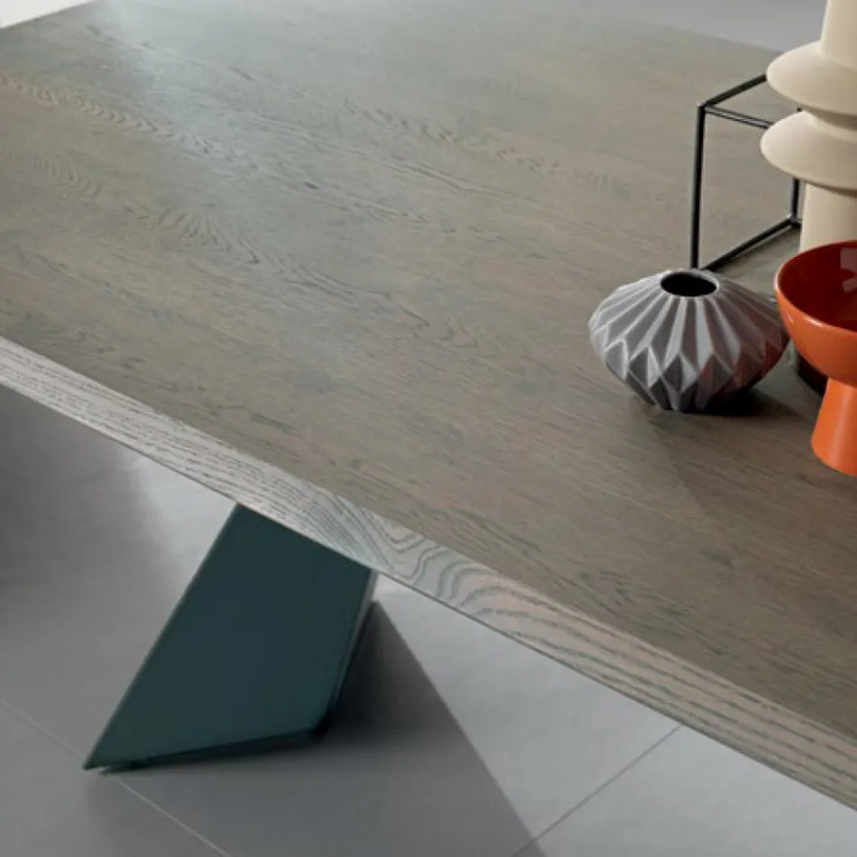 Table extensible avec rallonge latérale en placage bois - Aperol Viadurini