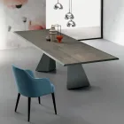 Table extensible avec rallonge latérale en placage bois - Aperol Viadurini