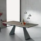 Table extensible avec rallonge latérale en placage bois - Aperol Viadurini