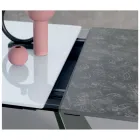 Table extensible avec rallonge latérale en verre opalin - Aperol Viadurini
