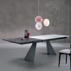 Table extensible avec rallonge latérale en verre opalin - Aperol Viadurini