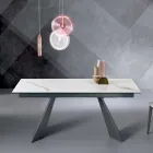 Table extensible avec rallonge latérale en vitrocéramique - Aperol Viadurini
