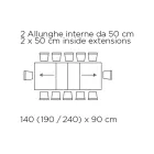 Table Extensible avec Ouverture Centrale et Bord Rabattable Fabriquée en Italie - Dalmatien Viadurini