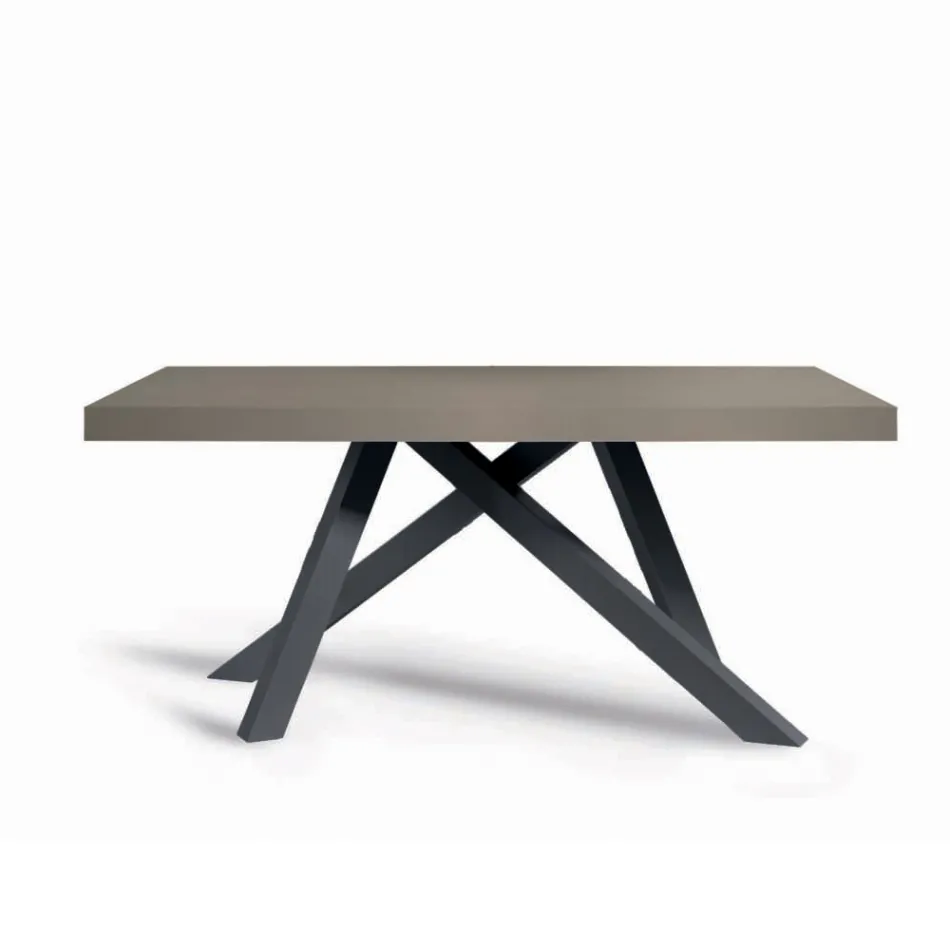 Table extensible à ouverture latérale synchronisée en mélamine - Settimmio Viadurini